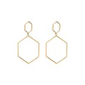 Gold Hex Statement Earrings