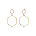 Gold Hex Statement Earrings