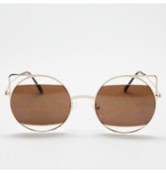 Round Retro Cut Out Sunglasses