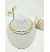 Classic Gold Plated Pearl Jewellery Set 