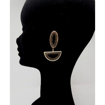 Oval Shaped Short Drop Earrings