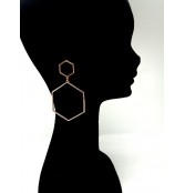 Gold Hex Statement Earrings