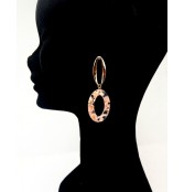 Lovely Vintage Oval Shaped Acrylic Drop Earring  