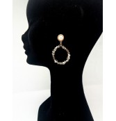 Lovely Round Faux Beaded Earrings