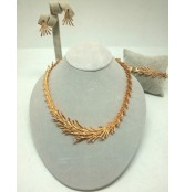 Luxury Gold Plated Necklace Set with Earring Jewelry for Women & Girls