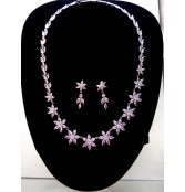 Silver Rhinestone Dainty Floral Jewellery 