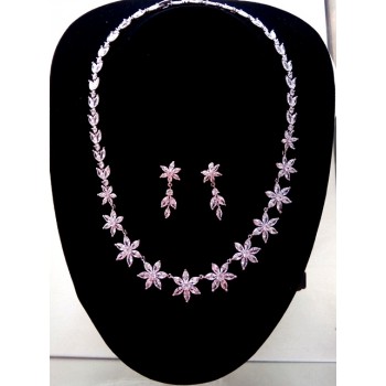 Silver Rhinestone Dainty Floral Jewellery 