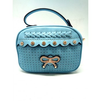 Light Blue Double Zipped Cross Body Bag