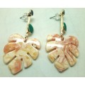 Peach Leaf Shaped Acrylic Earrings