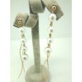 Four Pearls Dangling Earrings