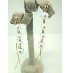 Four Pearls Dangling Earrings