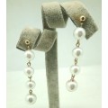 Four Pearls Dangling Earrings