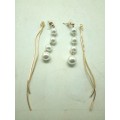 Four Pearls Dangling Earrings