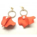 Red Flower Drop Earrings