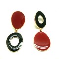 Black and Red Drop Earrings