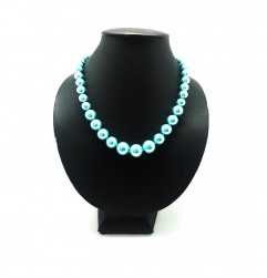 Turquoise Knotted Glass Pearl Necklace