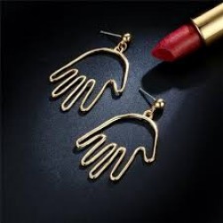  2019 Latest Gold Design Hollow Hand Shape Drop Earrings